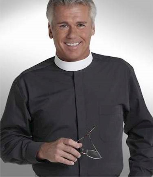 Clerical Shirt: Men Banded Collar L/S Black - Murphy Robes